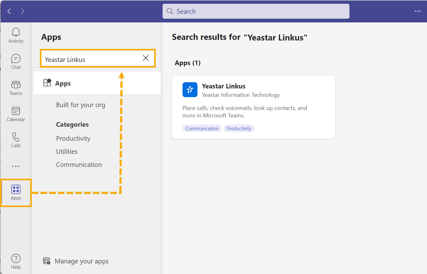Cloud Voice, the Teams Apps panel with the Cloud Voice App in the search results