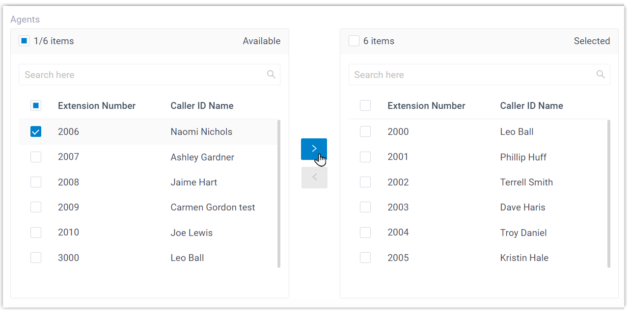 Moving extension users into the selected agents list for a message queue