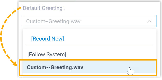 Assigning an uploaded file as the default greeting