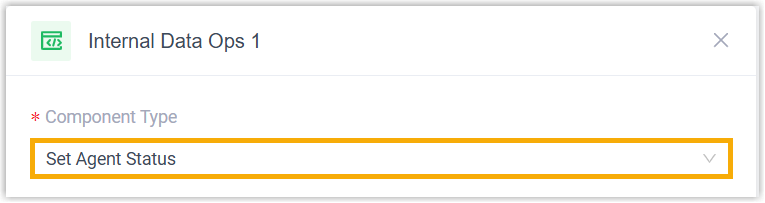 Choosing Set Agent Status from the Component Type list