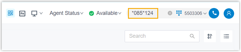 Dialpad with a feature code entered to set the default outbound caller ID