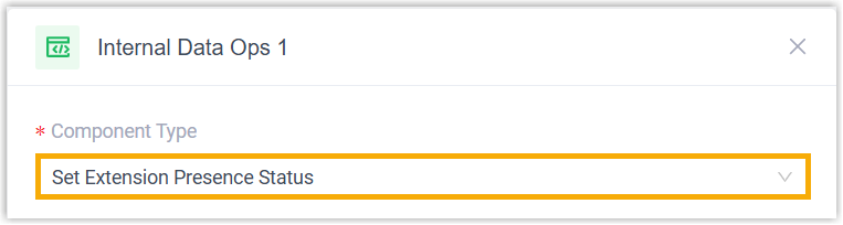 Set Extension Presence Status selected in the Component Type list