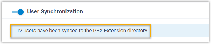 A prompt reporting the synchronization result