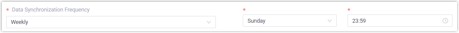 Weekly sync configured to run at 23 on Saturdays