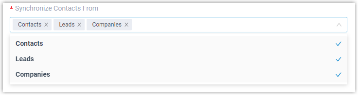 Synchronize Contacts Automatically toggle with the record-type selector