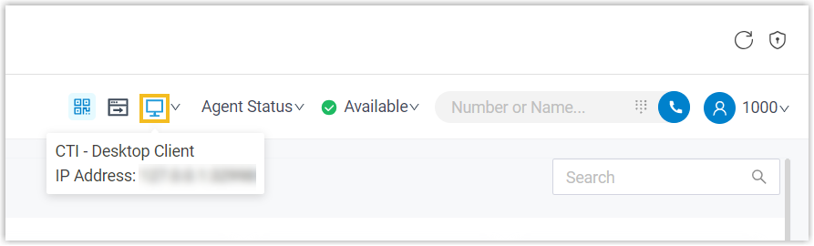 The Teams panel confirming CTI control is active for the desktop app