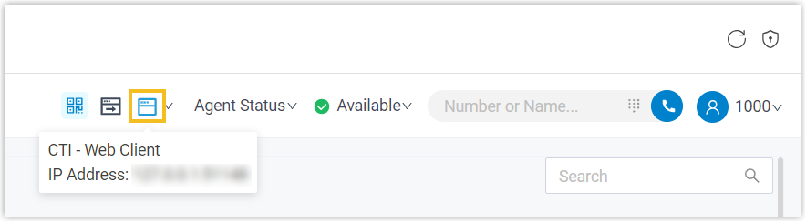 The Teams panel confirming CTI control is active for the web app