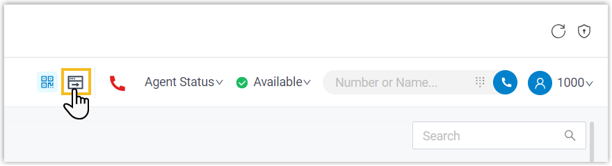 The open-web control in the top-right corner of the Teams panel