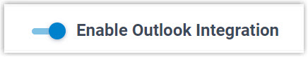 The Enable Outlook Integration toggle in the desktop client's Integration preferences