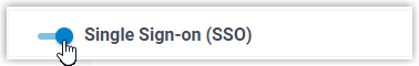 The Single Sign-on toggle enabled in the Collaboration settings