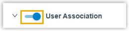 The User Association toggle switched on