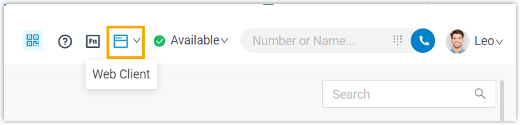The mode selector set to Web Client mode
