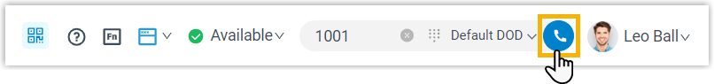 A redialed call connecting from the Web Client