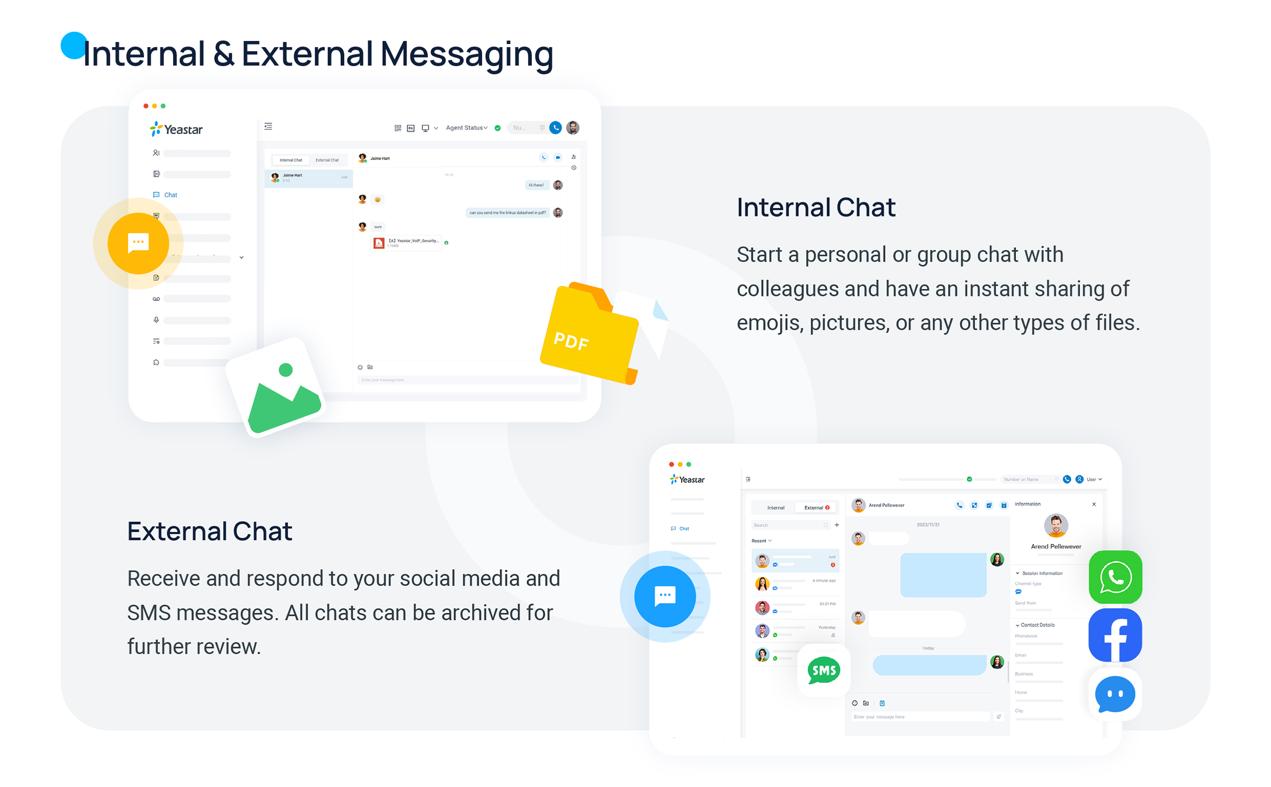 Cloud Voice, a one-on-one and group chat conversation