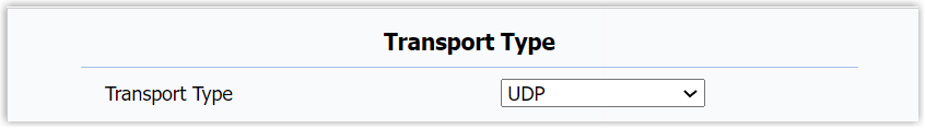 Wildix transport type selection