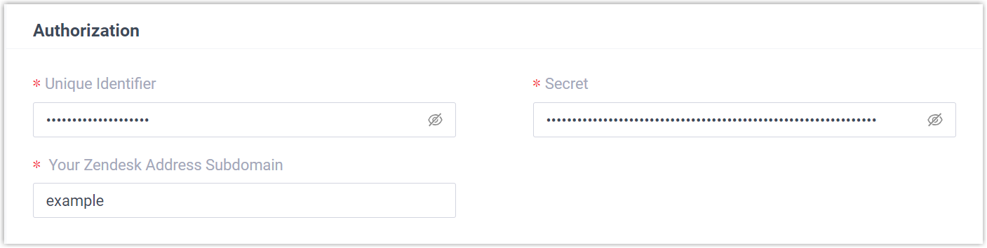 Cloud Voice Zendesk authorization form