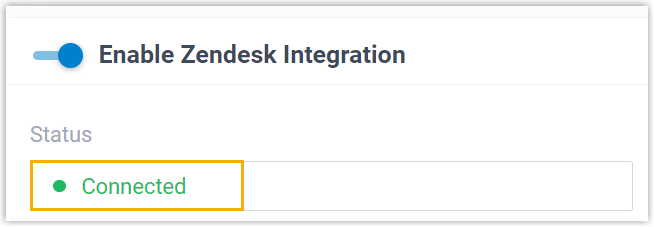 Integration page showing a Connected status