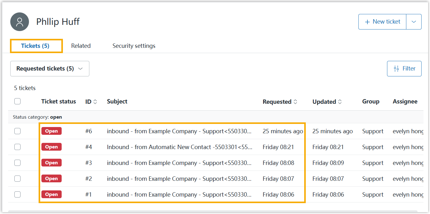 A call log entry recorded inside a Zendesk ticket