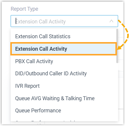 Select Extension Call Activity